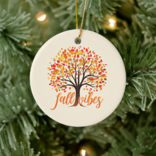 Fall Vibes - Mysiga Fall Träd Julgransprydnad Keramik