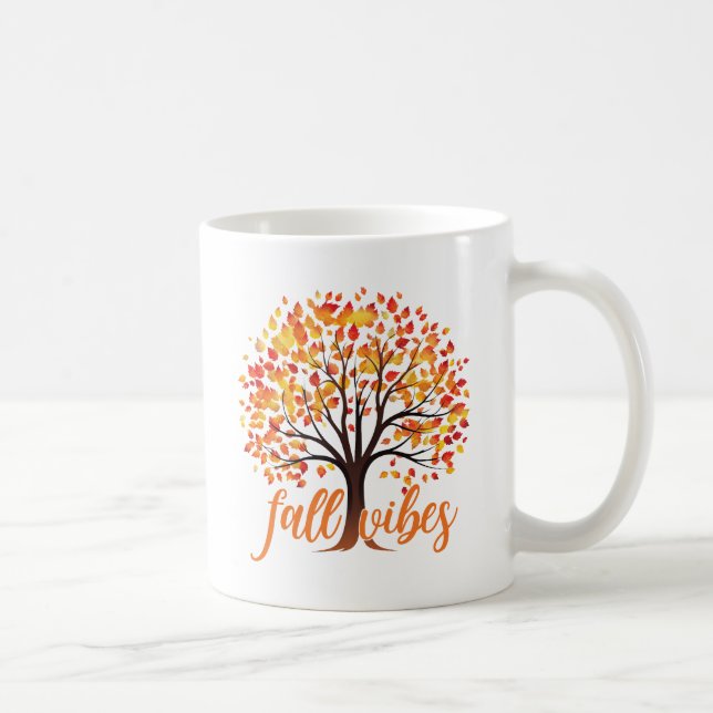 Fall Vibes - Mysiga Fall Träd Kaffemugg (Höger)
