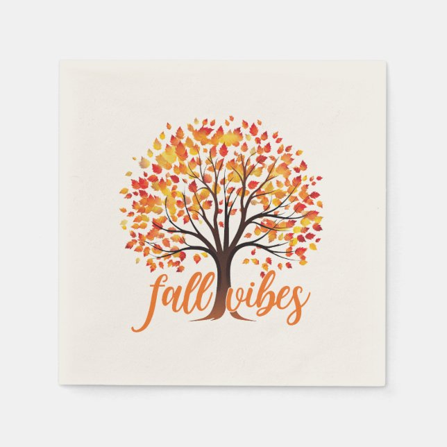 Fall Vibes - Mysiga Fall Träd Pappersservett (Framsidan)