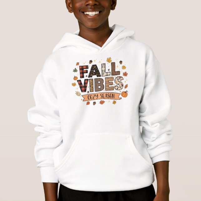 Fall Vibes Mysiga säsongsgrafik T Shirt (Framsida)