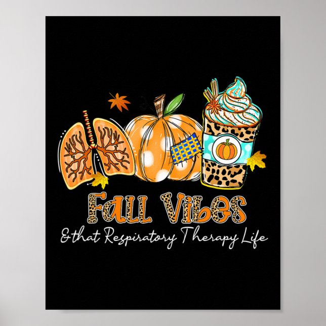 Fall Vibes och andningsbehandling Life Lung Poster (Framsidan)
