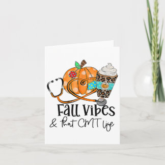 Fall Vibes och Cmt Life Pumpkin Leopard Thanksgivi Kort