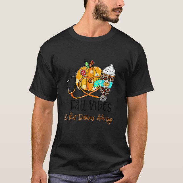 Fall Vibes och diettidningen Aide Life Pumpkin Cre T Shirt (Framsida)