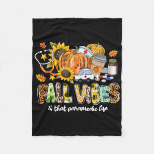 Fall Vibes och Sjukvårdare Life Pumpkin Leopard Fleecefilt