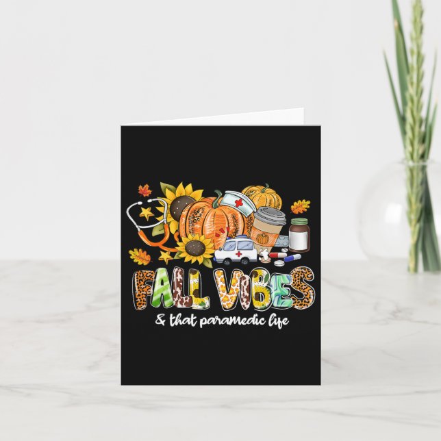 Fall Vibes och Sjukvårdare Life Pumpkin Leopard Kort (Framsida)