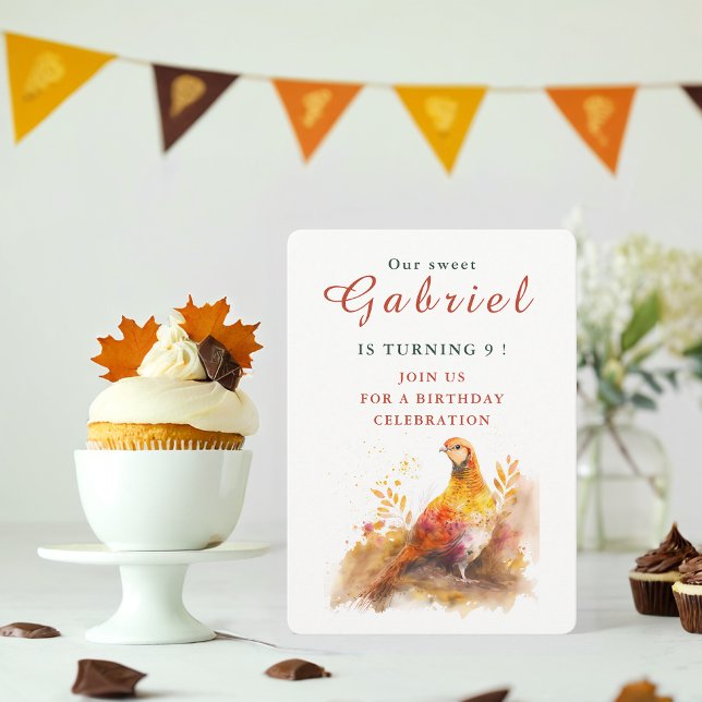 Fall vibes Pheasant - födelsedagsinbjudan Inbjudningar (Skapare uppladdad)