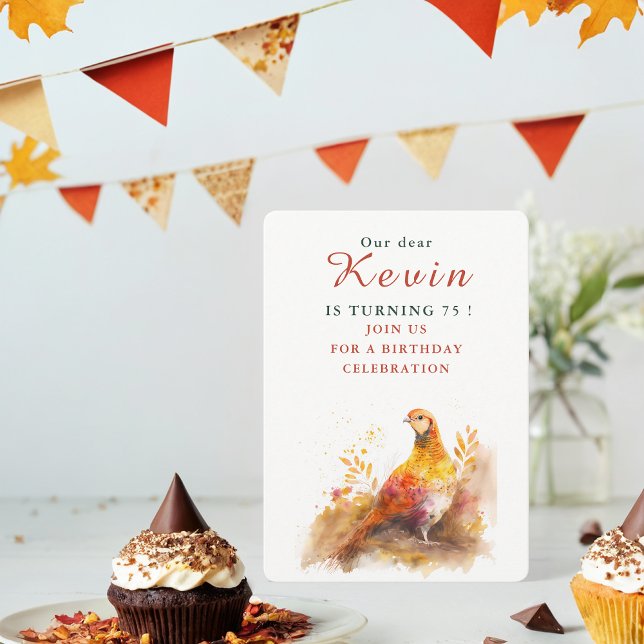 Fall vibes Pheasant - födelsedagsinbjudan Inbjudningar (Skapare uppladdad)