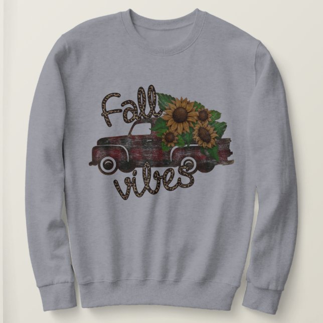 Fall Vibes | Pickupa Lastbil och solblommor T Shirt (Design framsida)