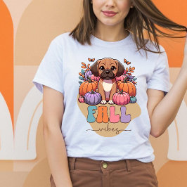 Fall Vibes Puggle Hund Pumpkin Patch T Shirt