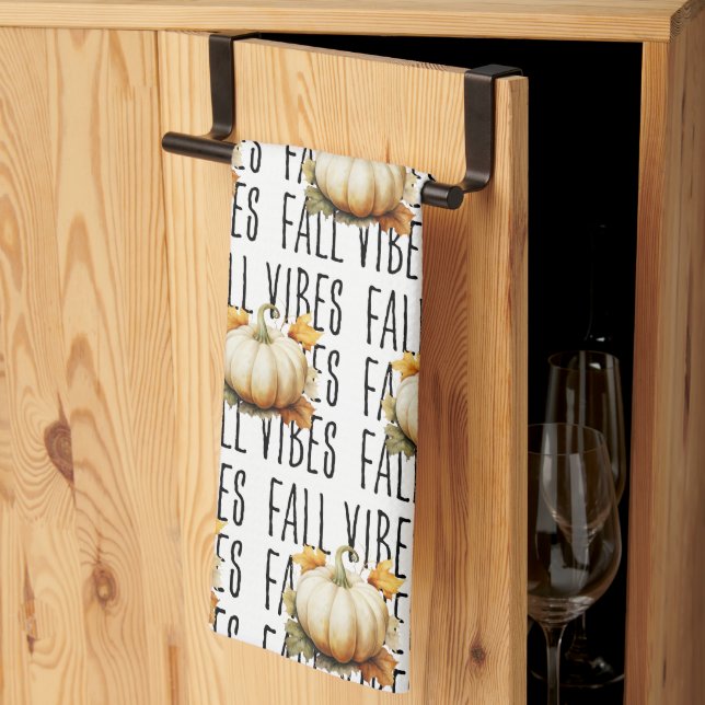 Fall Vibes Pumpkin | Höst Kökshandduk (Thirds Fold)