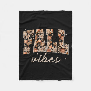 Fall Vibes Pumpkin Season Flower Thanksgiving Autu Fleecefilt