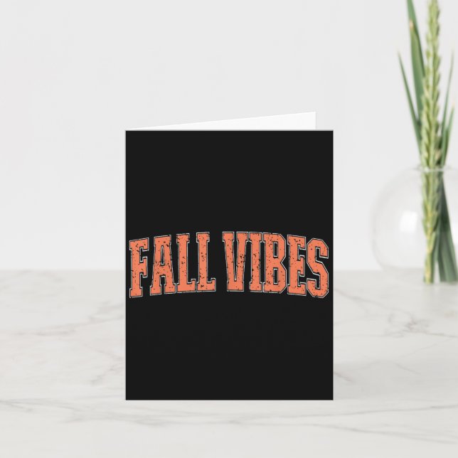 Fall Vibes Pumpkin Season Thanksgiving Autumn Leav Kort (Framsida)