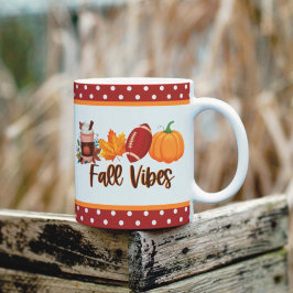 Fall Vibes Pumpkin Spice Football Kaffemugg