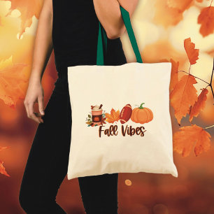 Fall Vibes Pumpkin Spice Football Tygkasse