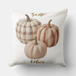 Fall vibes pumpkin Throw Pillow Kudde