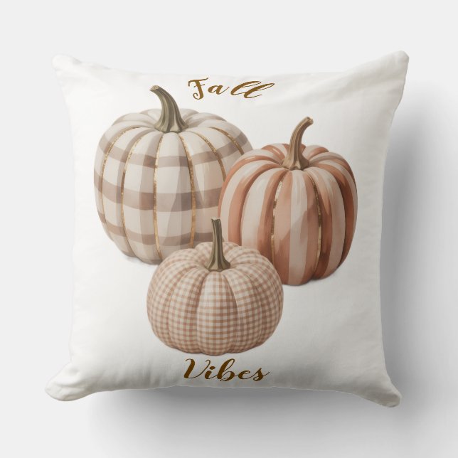 Fall vibes pumpkin Throw Pillow Kudde (Framsida)