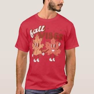 Fall Vibes Pumpkins Funny Löv Autumn Vibes Red T Shirt