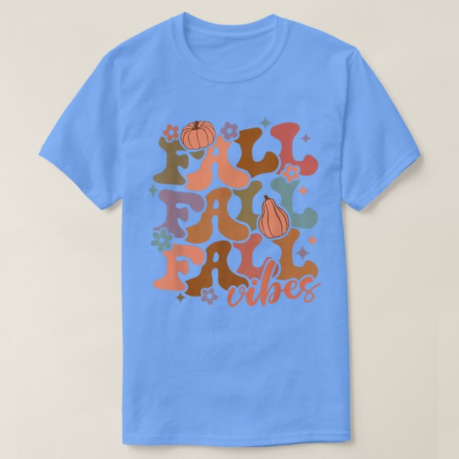 Fall Vibes Retro Groovy Pumpkin Spice Pumpkin Fall T Shirt (Design framsida)