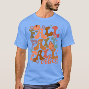 Fall Vibes Retro Groovy Pumpkin Spice Pumpkin Fall T Shirt