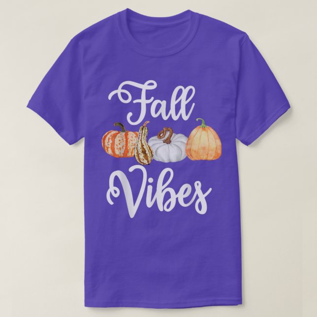 Fall vibes söta höstpumpa halloween thanksgiv t shirt (Design framsida)
