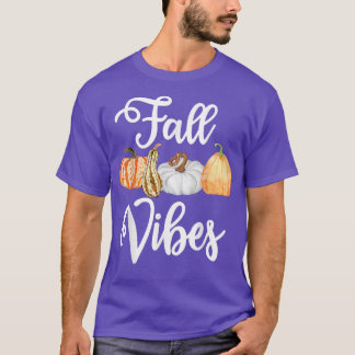 Fall vibes söta höstpumpa halloween thanksgiv t shirt