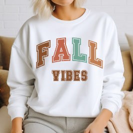 Fall Vibes Trendiget Hösten Varsity Sweatshirt T Shirt