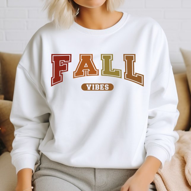 Fall Vibes Trendiget Hösten Varsity Sweatshirt T Shirt (Skapare uppladdad)