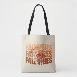 Fall vibes vattencolor wildblommor löv tygkasse