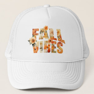 Fall vibes vattenfärgsblommor lämnar hösten keps