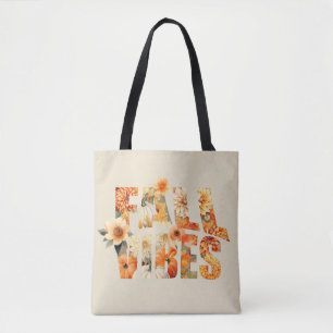 Fall vibes vattenfärgsblommor lämnar hösten tygkasse