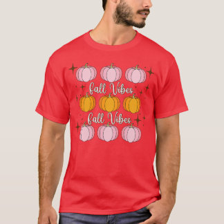 Fall Vibes Vintage Fall Season Retro Leopard Autum T Shirt