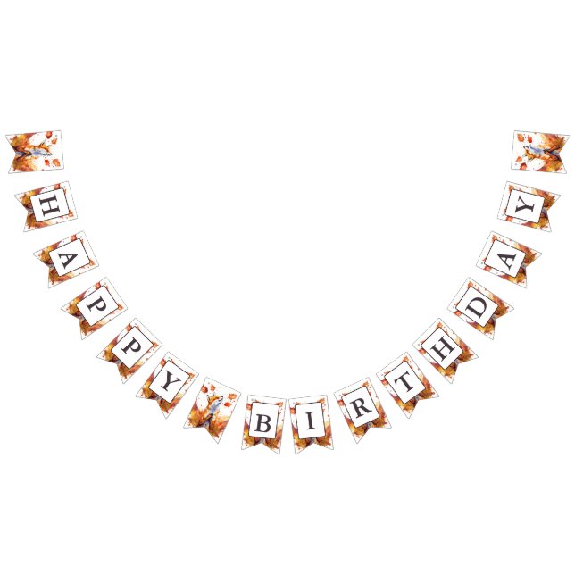 Fall Vibes Watercolor Fox - födelsedagen Vimplar (Alla)