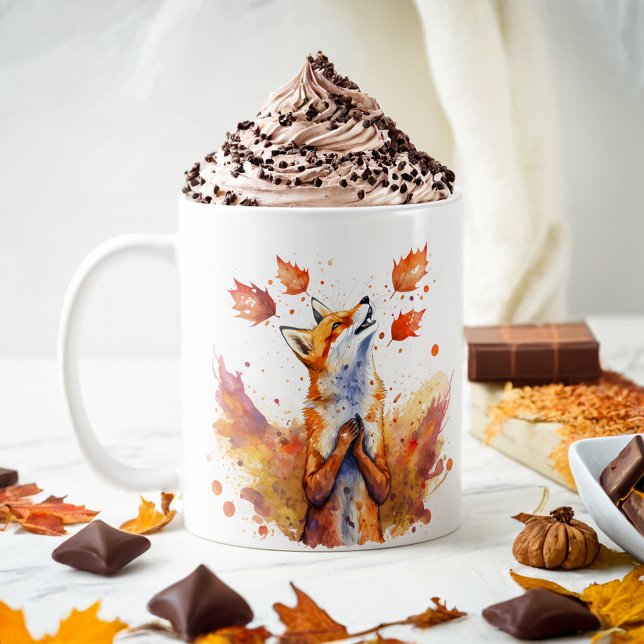 Fall Vibes Watercolor Fox - Kaffemugg (Skapare uppladdad)