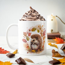 Fall Vibes Watercolor Hedgehog -