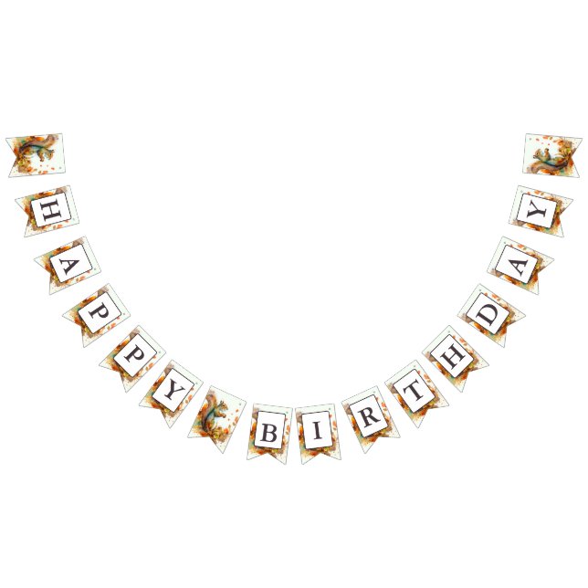 Fall Vibes Watercolor Squirrel - Birthday Vimplar (Alla)