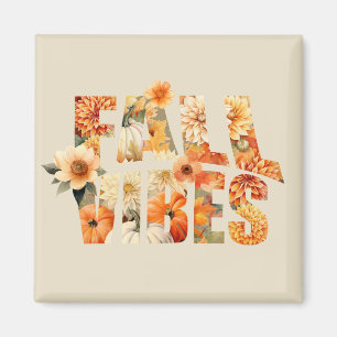 Fall vibes Watercolor wildblommor lämnar hösten Magnet