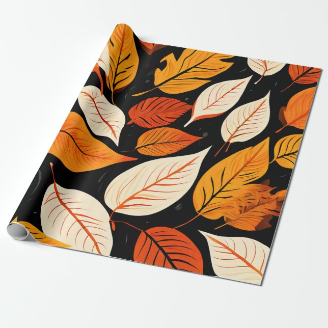 Fall: Vibrant Höst löv Presentpapper (Utrullad)