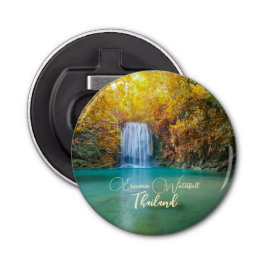 Fall View of Erawan Waterfall Thailand Flasköppnare