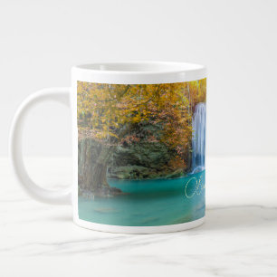 Fall View of Erawan Waterfall Thailand Jumbo Mugg