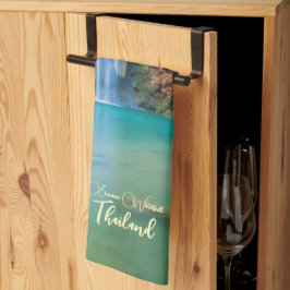 Fall View of Erawan Waterfall Thailand Kökshandduk