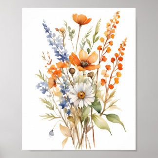 Fall Vild Flowers, Warm Autumn Vibes Poster