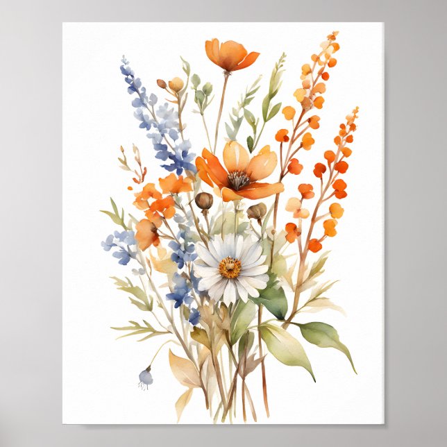 Fall Vild Flowers, Warm Autumn Vibes Poster (Framsidan)