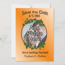 Fall Vines Save the Date with Photograph