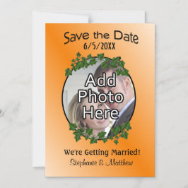 Fall Vines Save the Date with Photograph Magnetisk Inbjudningskort