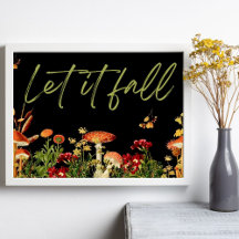 Fall Vintage Botanisk Blommigt Offertsvampar