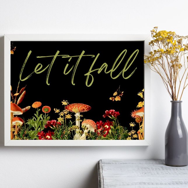 Fall Vintage Botanisk Blommigt Offertsvampar Poster (Skapare uppladdad)