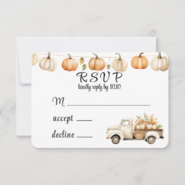 Fall Vintage Lastbil med Pumpkins Bröllop OSA Card Spara Datumet