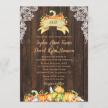 Fall Vintage Wood Snöre Pumpkins Bröllop
