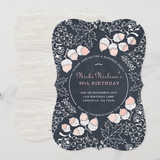 Fall Vuxen Födelsedagsfest inbjudan-milsten Inbjudningar (Fram/baksida)