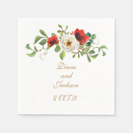 Fall Watercolor-Blommigt Pappersservett